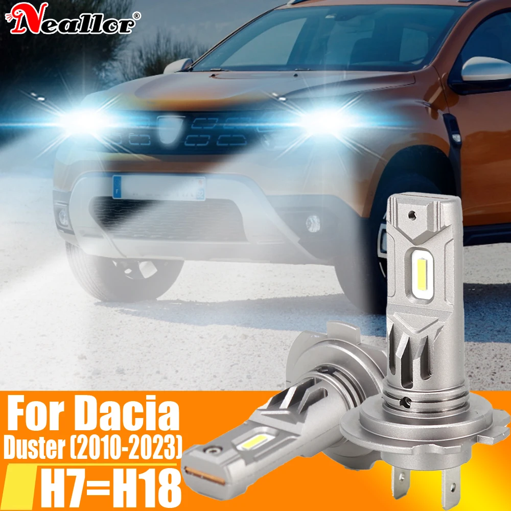 2Pcs H7 Led Light Headlight Canbus Car Bulb High Power 6000K White Moto Fendinebbia 12V 55W Per Dacia Duster Mk1 2010 ~ 2023