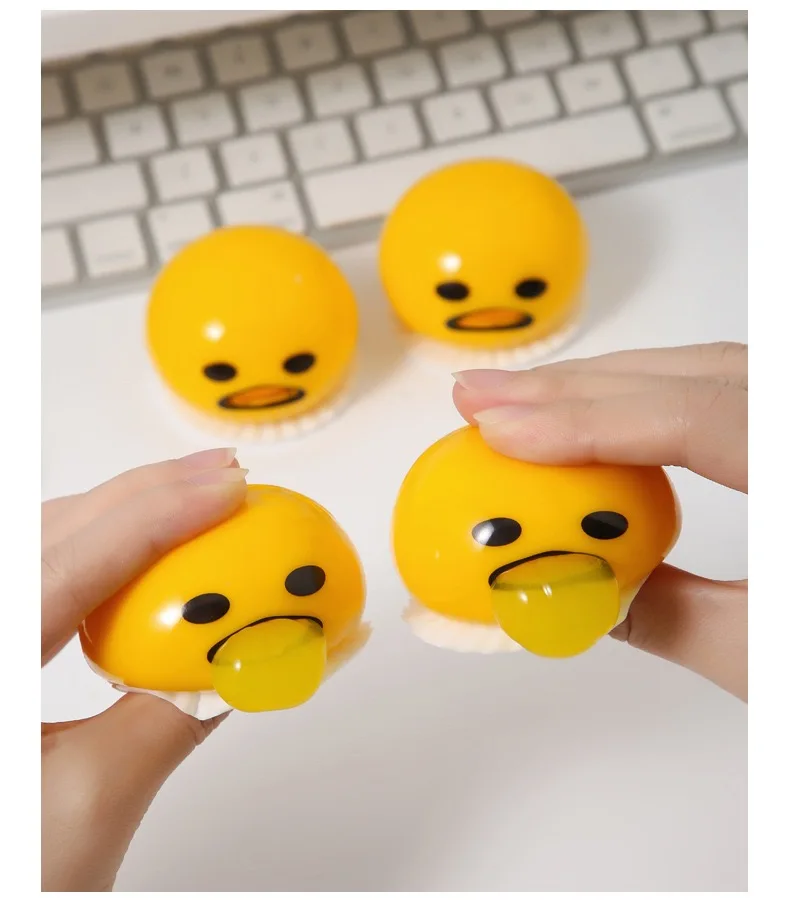 Squeeze stress ball toy Funny Squeeze toys Puking Egg Yolk Stress Ball With Yellow Goop Relieve Stress Toy kids creative stress relief toy gift