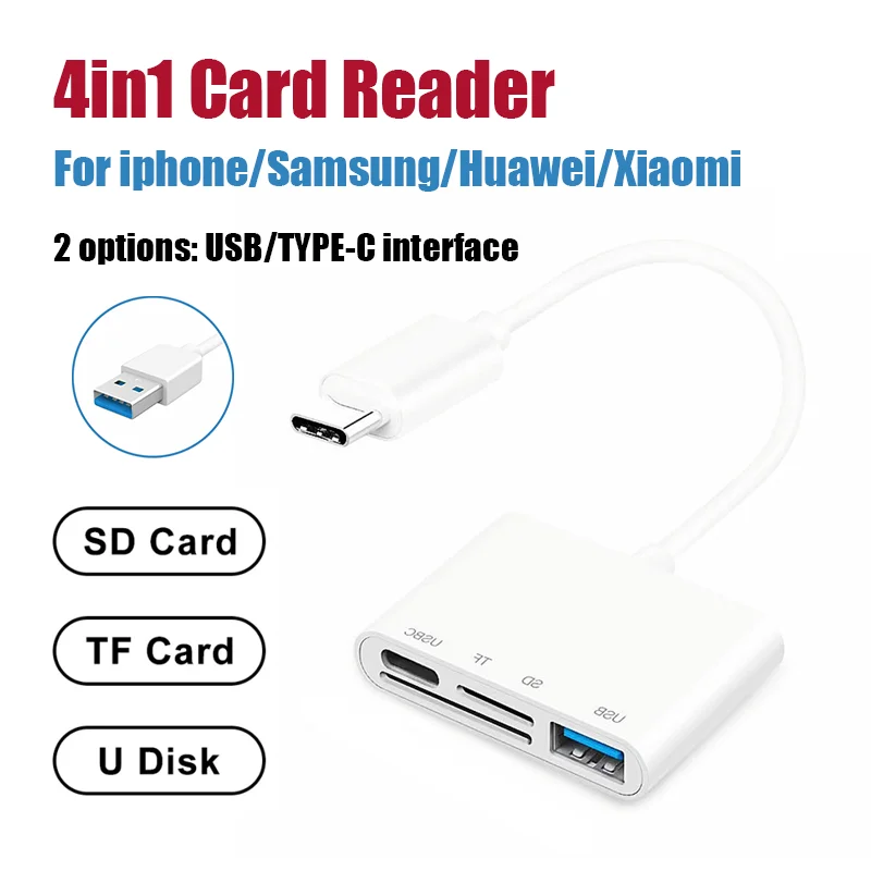 USB Card Reader TYPE C To SD TF Card Adapter Data Transmission for Camera Phone U Disk Keyboard Mouse card reader sd card reader usb to type c adapter type c adapter
