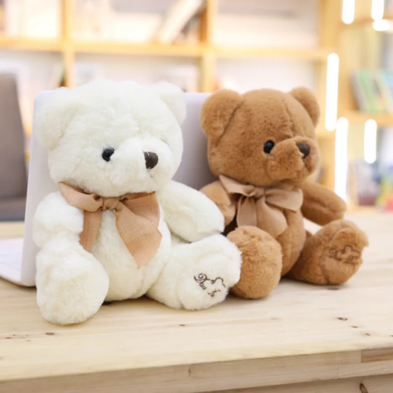 40CM Cute Teddy Bear Doll Plush Pillow Toys Pockets Bow Knot Bear Doll Ragdoll Creative Kids Toy Home Decoration Girls Gifts