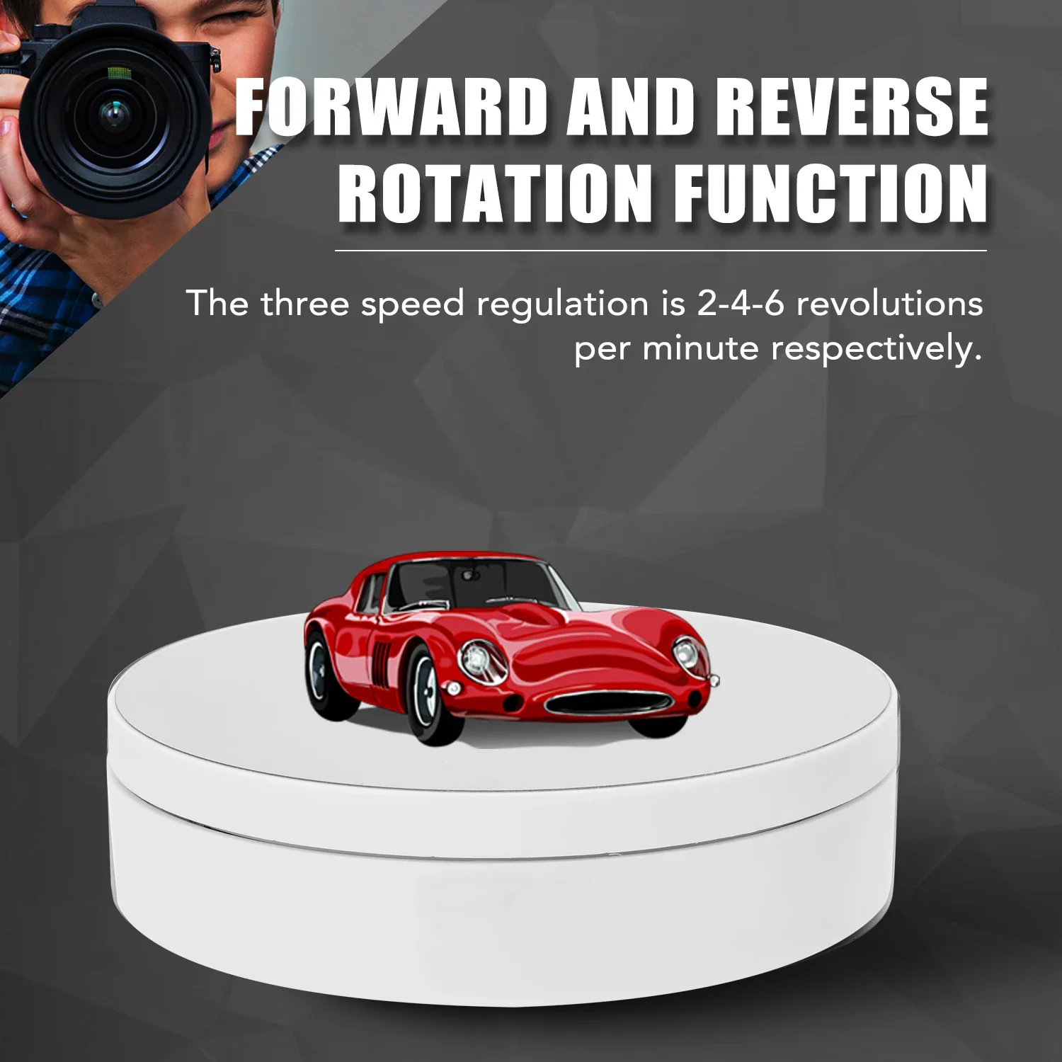 Rotating Display Stand Max Load 4KG Multifunctional Rotating Display Stands Electric Turntable 360&deg; Rotation Noiseless Rotating Table Jewelry Stand