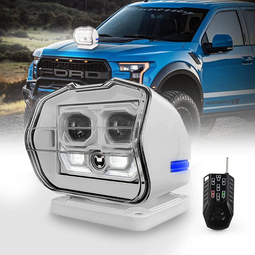 1 Set Rotate Remote Control Search Light with DRL For Fishing Marine Boat High Brightness Off-Road SUV Driving LED Light