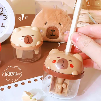 Cartoon Cute Capybara Temperamatite Mini temperamatite manuale portatile Materiale scolastico per ufficio Regali di cancelleria per studenti