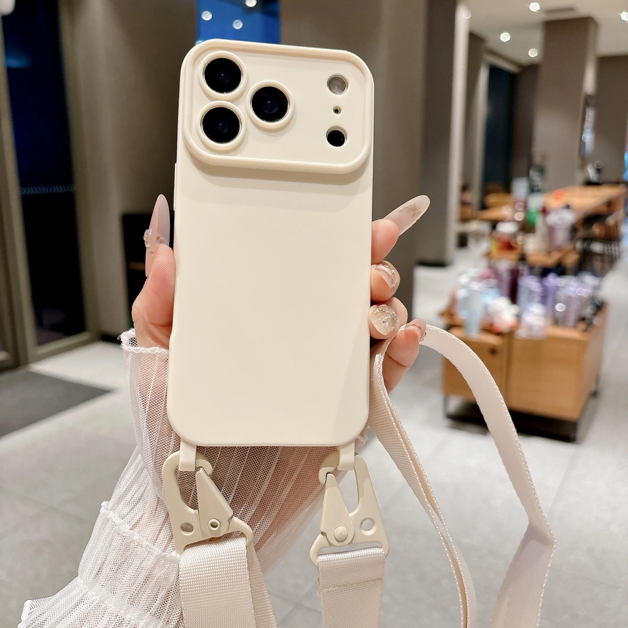 Versatile Silicone Crossbody Phone Case with Adjustable Lanyard Strap