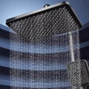 Piano Digital Bathroom Shower Set with Piano Key Digital Display Ambient Lights 12" Rain Shower Head Digital Bath Shower System 6