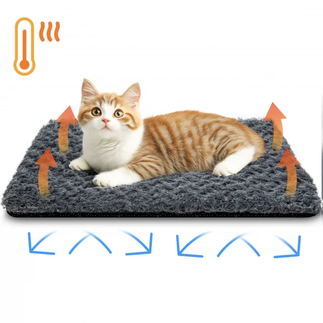 Self-Heating Pet Pads Blanket Puppy Pad Warm Cushion Mat For Cats Dogs Washable Pets With Thermal Body Heat Reflecting Core Pads Self-Heating Pet Pads Blanket Puppy Pad Warm Cushion Mat For Cats Dogs Washable Pets With Thermal Body Heat Reflecting Core Pads