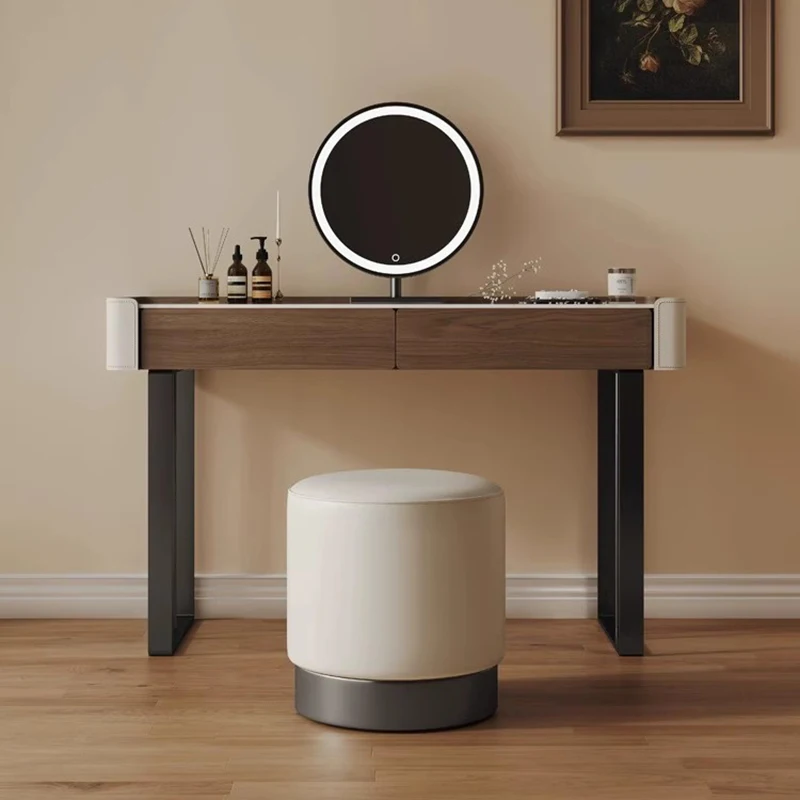 Sedia Make Up Table Dressing Console Cabinet Comò Scrivania Vanity Mirror Lights Storage Mesas De Maquiagem Mobili Per Camera Da Letto