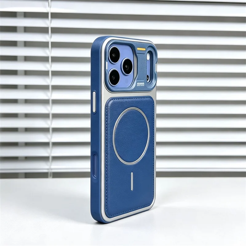 Leather Magnetic Phone Case with Magsafe Wireless Charging and Shockproof Protection