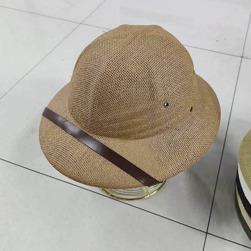 Sd736dd3599434a3f8bba6e5a68f85d84L New Straw Helmet Pith Fedora Hats for Babies, Kids, Women, Men Vietnam War Army Sun Hat Dad Boater Bucket Hats Safari Jungle Miners Cap Mallzona