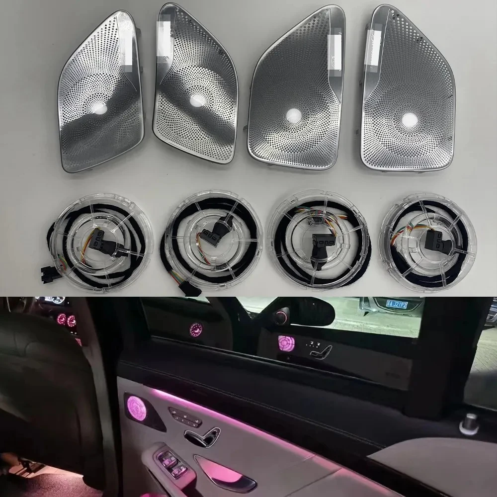 

7/64 Colors Door Cover Trim Ambient Light For Mercedes-benz S class w222 Door Audio Speaker Trim Glow illuminate Lamp