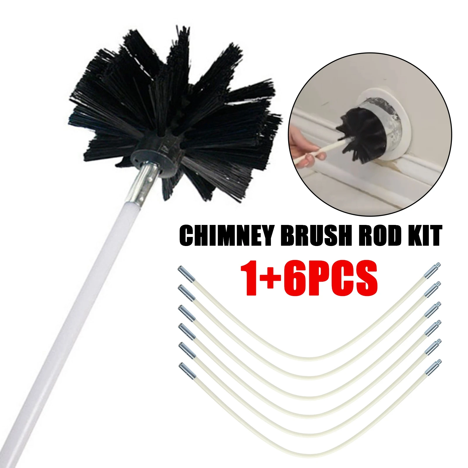 RotaryChimneyCleanersBrushCleaningSweepSystemFireplaceKitAnti