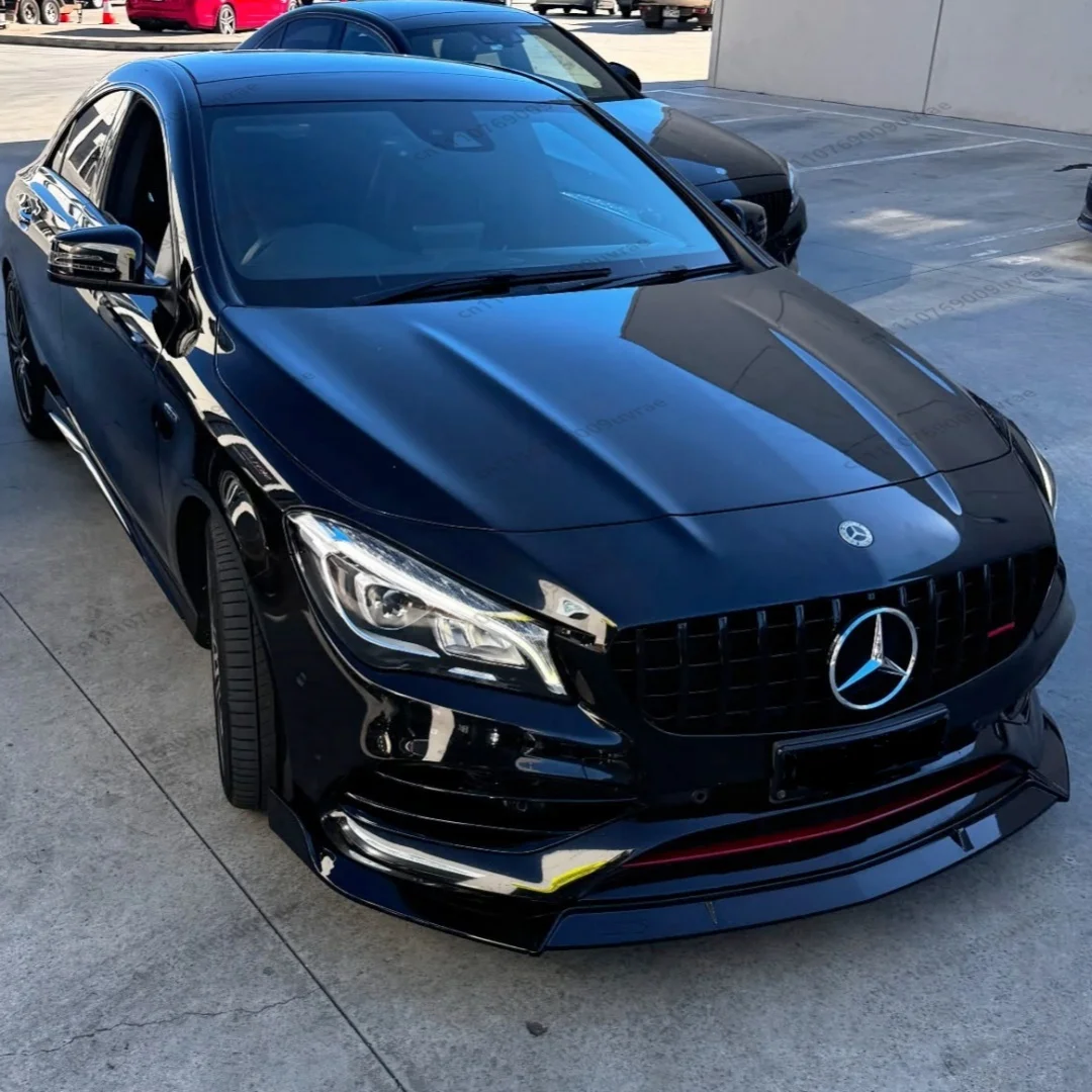 메르세데스 벤츠 CLA C117 페이스리프트 AMG 라인 스포츠 2016-2018용 프론트 범퍼 스플리터 립 글로스 블랙 ABS 스포일러 디퓨저 바디 키트