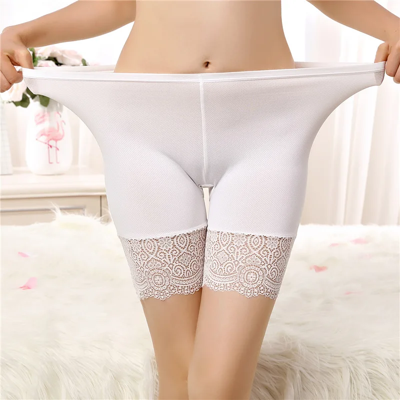 Seamless Underwear Shorts Women Rose Lace Safety Short pants under skirt high waist Plus size boxer briefs safety shorts,high waist shorts,high waist underwear,high waist panties,lace panties,seamless panties