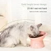 Creative Solid Color Simple Style Drinking Water High Footed Anti Knock Ceramic Cat Bowl Cat Dog Food Bowl Ceramic Cute Cat Bowl 3
