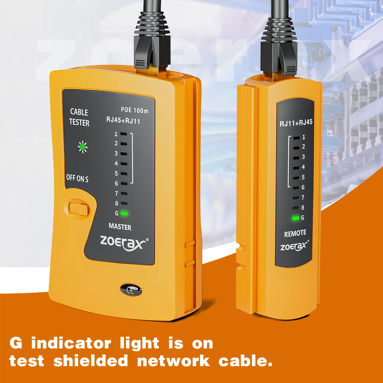 Network Cable Tester ZoeRax for LAN RJ45 Cat5-Cat7 RJ11 RJ12