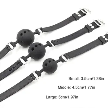 3 Sizes Soft Safety Silicone Open Mouth Gag Ball Bdsm Bondage Slave Ball Gag Erotic Sex Toys For Woman Couples Adult Sex Games 2