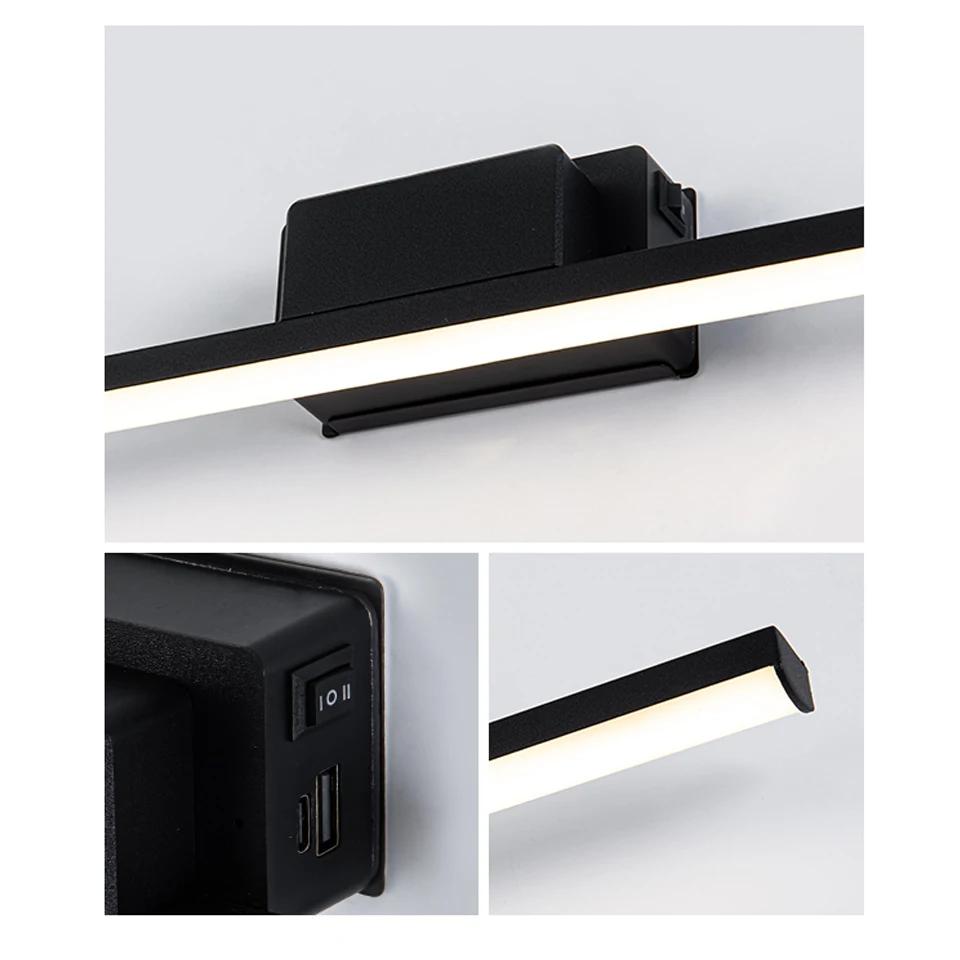 Litu LED Rechargeable wall lamp Mirror lamp Magnetic Attraction With Battery USB Wall light For Bedroom Night Lighting Corridor 6