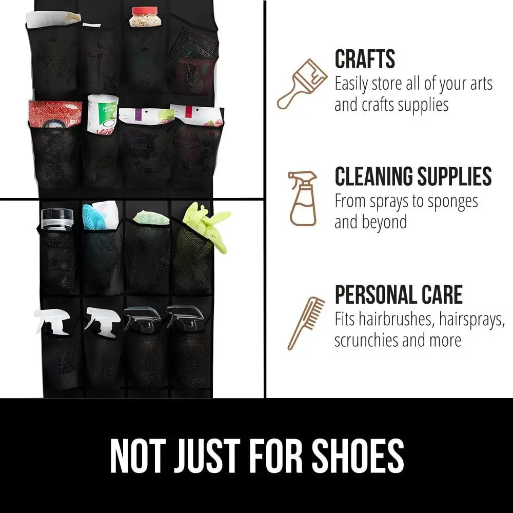 Description Picture 6 of item1x 24 Grid Wall-mounted Sundries Shoe Organiser Fabric Closet Bag Storage Rack Mesh Pocket Clear Hanging Over The Door Cloth Box
