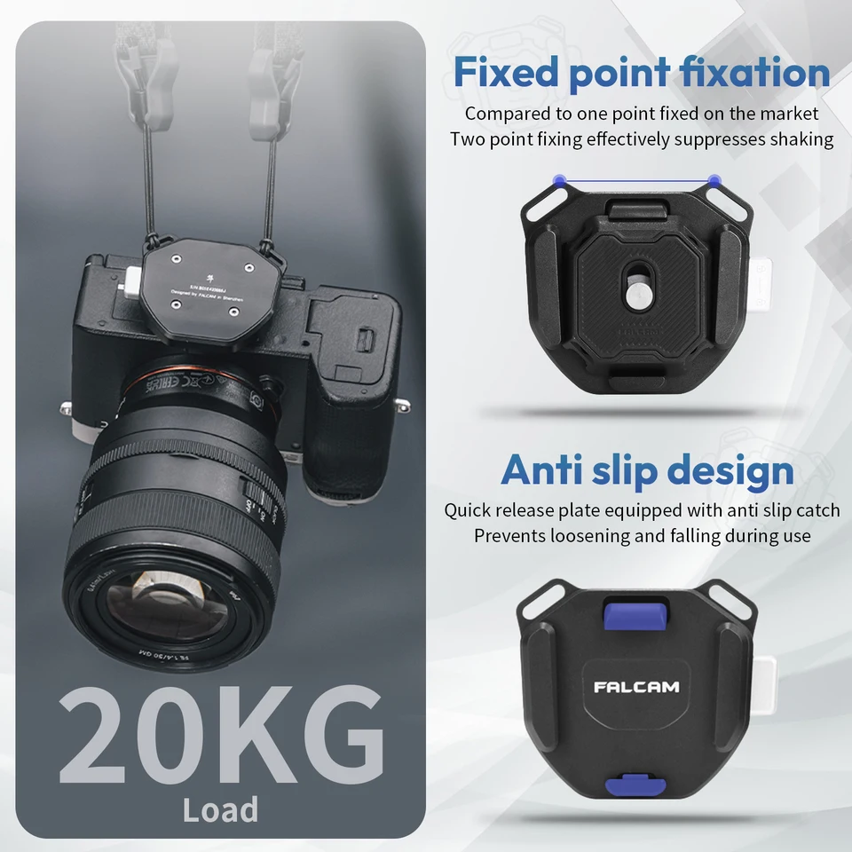 Falcam F38 V2 범용 어깨 스트랩 빠른 릴리스 플레이트 Arca 스위스 DSLR 카메라 삼각대 슬라이드 마운트 어댑터 카메라 클램프