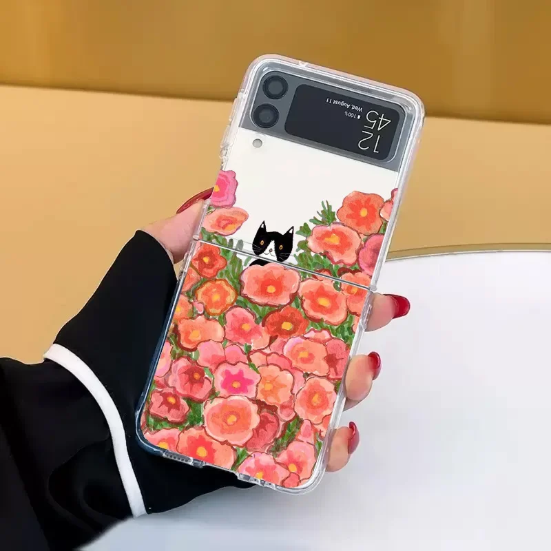 Retro Van-Gogh Black Cat Transparent Clear Phone Case Cover