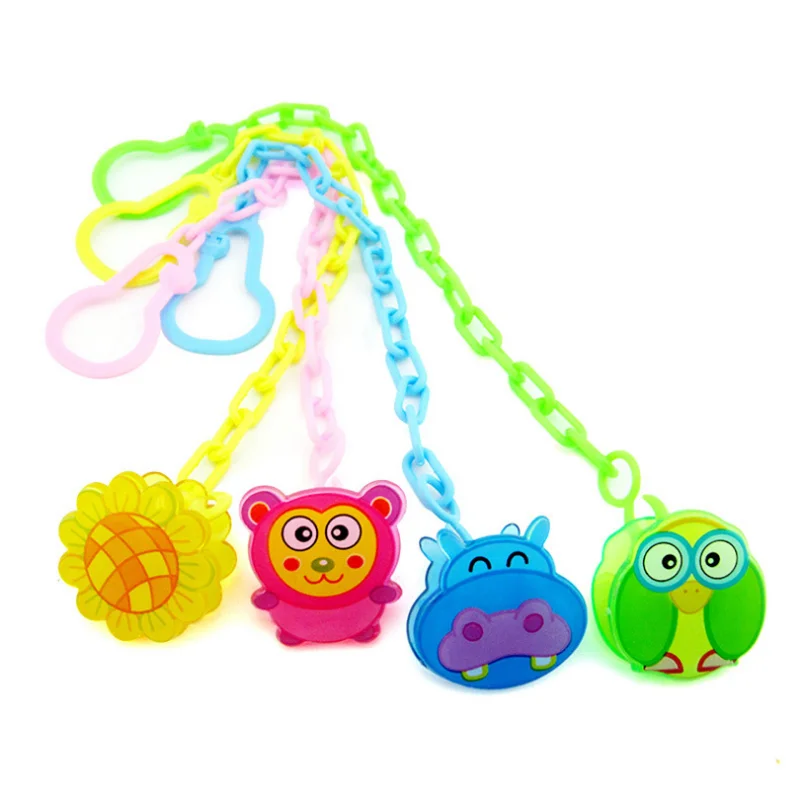 1pc Pacifier Leash Clip Cartoon Animals Nipple Baby Bibs Clip Pacifier Chain Holder Leash Newborn Baby Feeding Accessories pacifier chain,pacifier clip,pacifier accessories