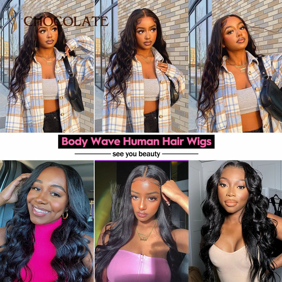Body Wave Wig 13x6 HD Transparent Lace Frontal Human Hair Wig For Women Brazilian 13x4 Glueless Lace Wigs Pre Plucked Hairline