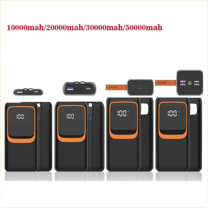 Powerful 50000mAh Power Bank Large Capacity PD20W Fast Charging 30000mAh/20000mAh Powerbank USB C External Battery For iPhone