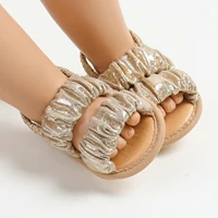 FOCUSNORM 0-18M Infant Baby Girls Sandals Shoes 5 Colors Solid Cute Anti-Slip Soft Sole Princess Shoes Beach Slipper 5