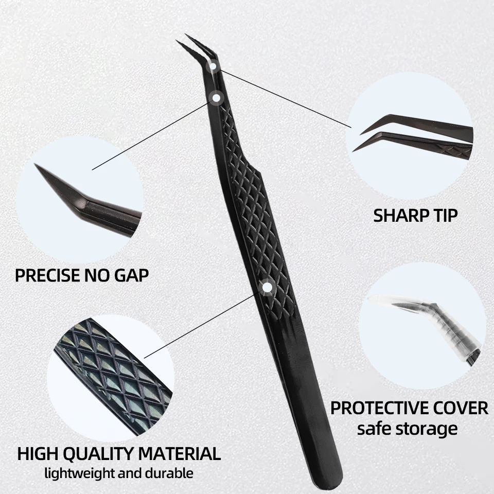 Precise False Lash Tweezers For Eyelash Extension Makeup 3D accurate Clip Mega Volume Mink Lashes Make Fans Artist Nail Art Tool 6