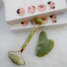 

Guasha Board Natural Pink Crystal Jade Gua Sha Scraper Roller Face-lifting Double-headed Massager Scraping Maderoterapia