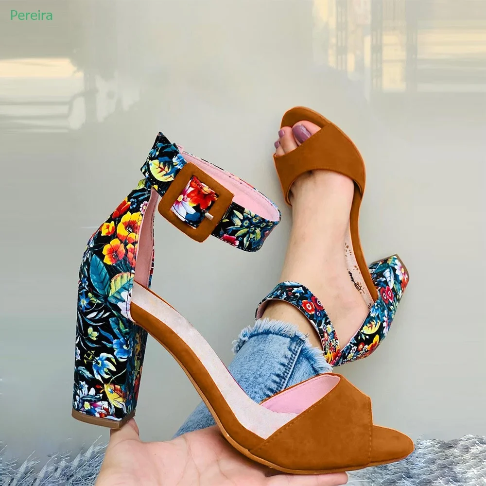 Camdin Floral Block Heels