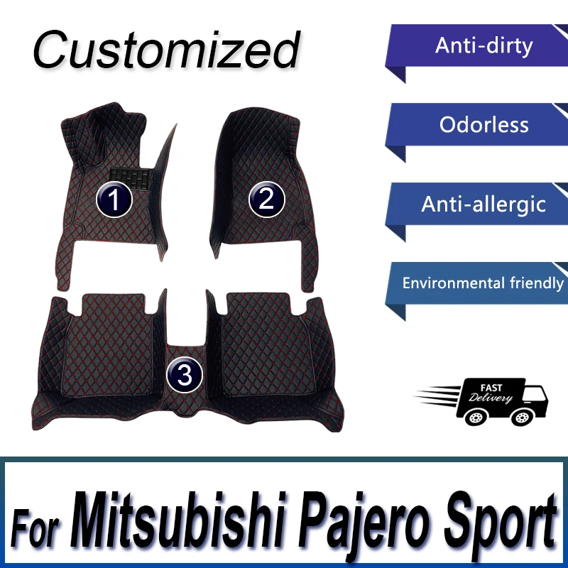 

Автомобильные коврики для Mitsubishi Pajero Sport 2015 2014 2013 2012 (5 сидений), интерьерный стиль, автомобильные коврики, водонепроницаемые коврики