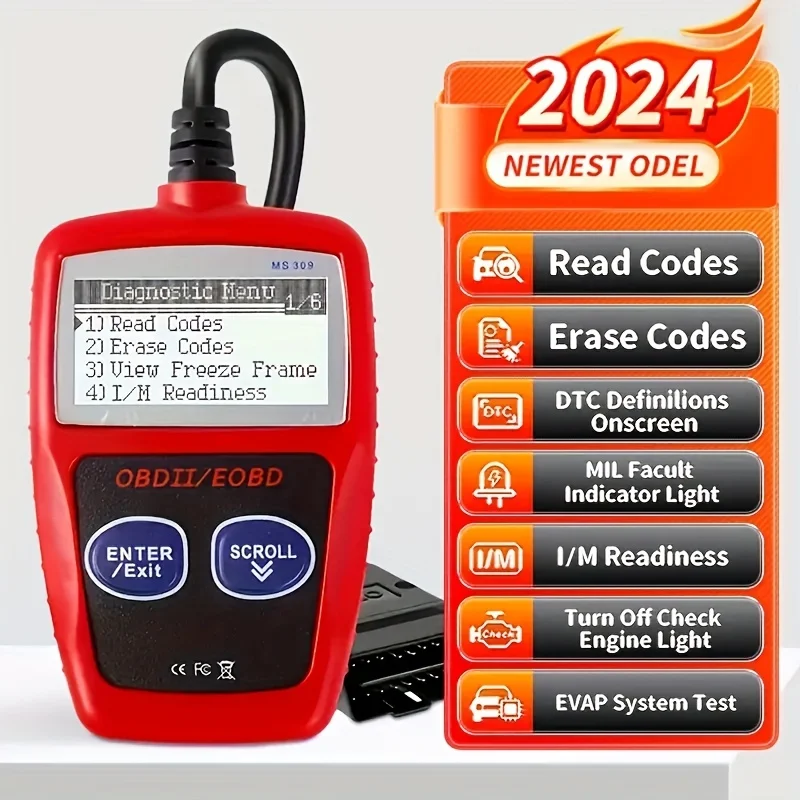 Сканер MS300 OBD2: мгновенно отключайте диагностику двигателя, считывайте/Стирайте коды неисправностей!