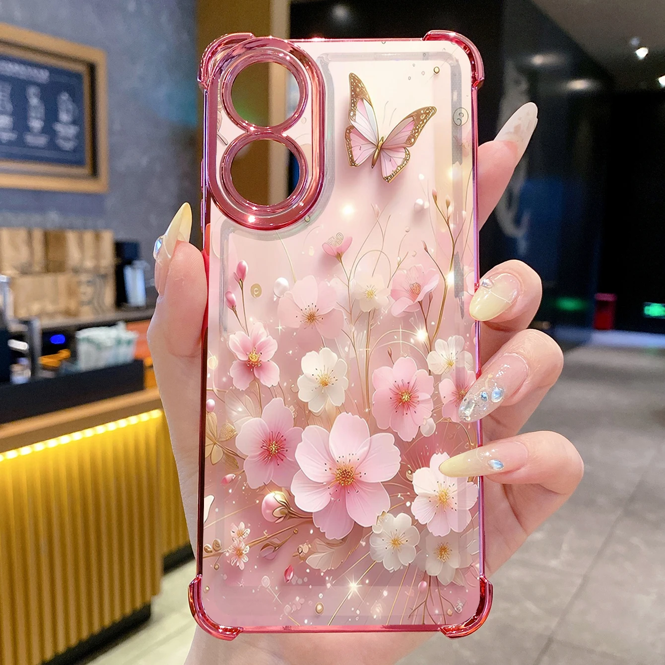 Butterfly Flower Plating Anti-Drop Phone Case Cover