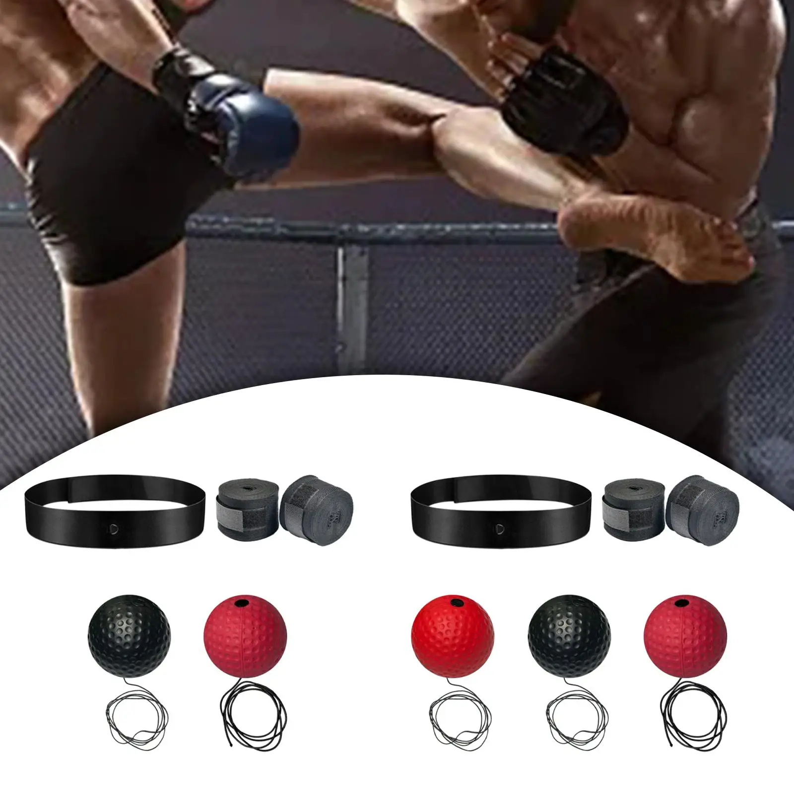 Boxing Reflex Ball Headband Adjustable Punching Speed Reflex Punching Ball Boxing Ball on String for Workout Sports Trainer