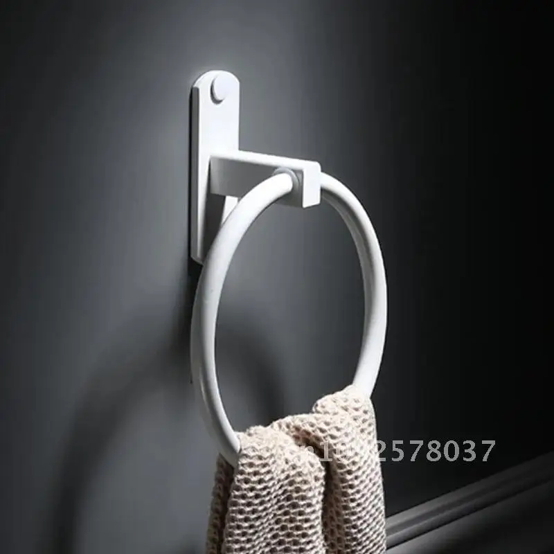 Finish Stainless Steel Bathroom Towel Holder Wall-Mounted Round Towel Rings , Rack Ring Bathroom Rack Space Aluminum
