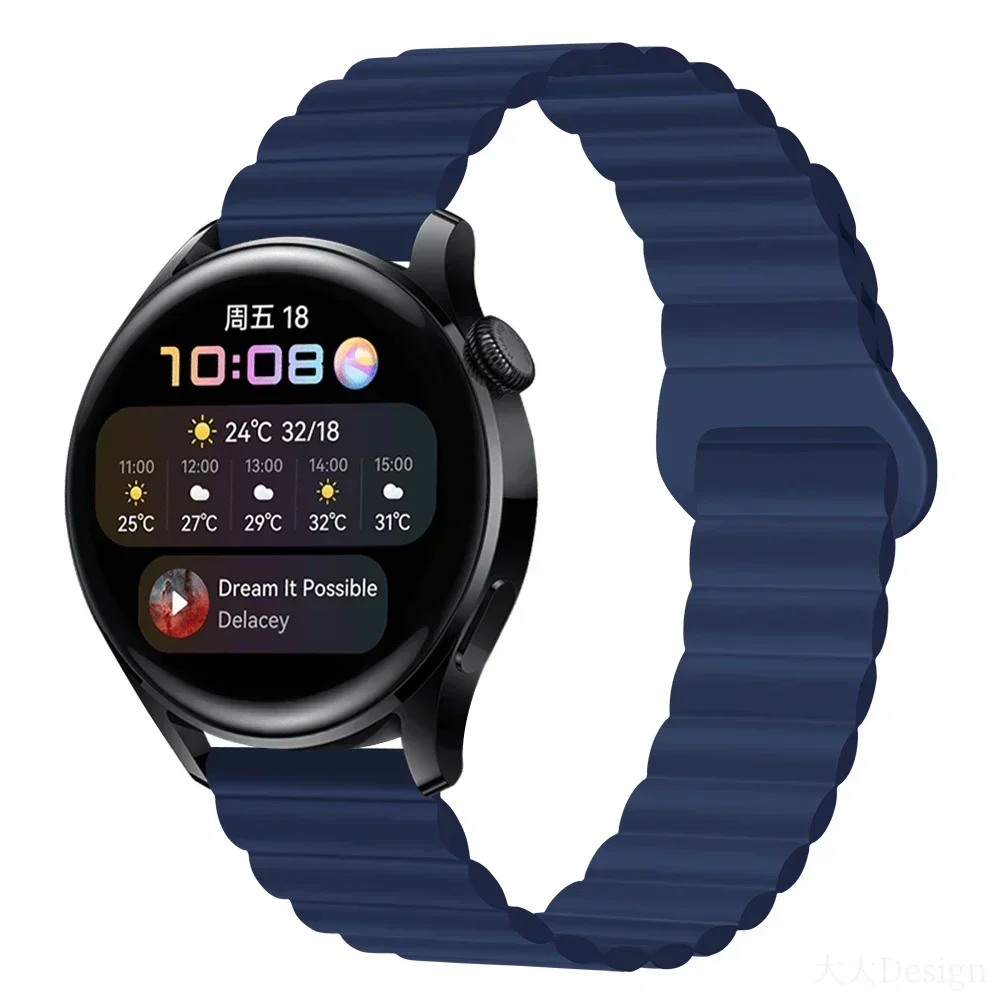 Magnetic Loop Silicone Watch Strap, Adjustable Fit