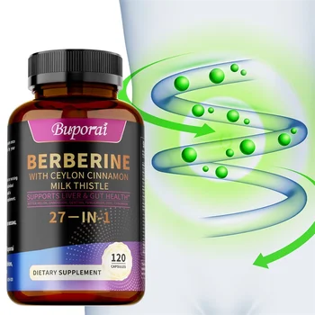 Berberine, Ceylon Cinnamon, Milk Thistle Supplements - Supports Liver and Digestive Health, Boosts Immunity, Antioxidant