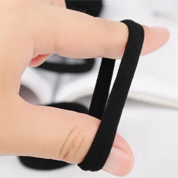 10/100 pezzi elastici per capelli neri, nessun danno fascette per capelli senza soluzione di continuità supporti per coda di cavallo elastici accessori per capelli per donne ragazze