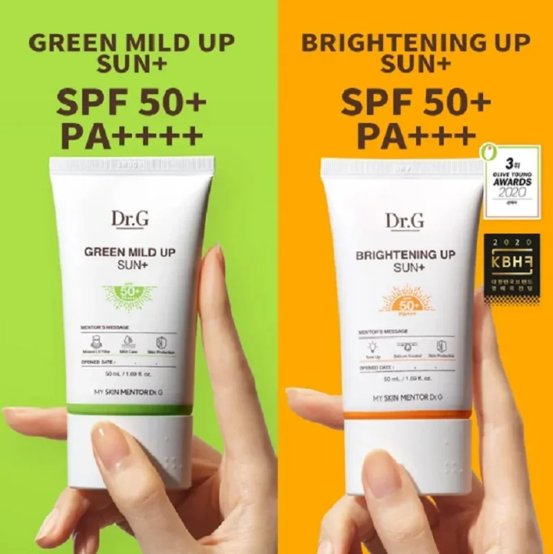 

Dr.G SPF50+ Sunscreen Green Mild Up Sun Plus / Brightening Up Sun Plus Repair Facial Body Sunblock Sun Care Protector 50ml