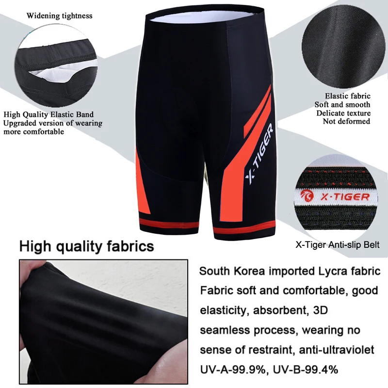X-TIGER Mann Radfahren Shorts Gel Pad Fahrrad Kleidung MTB Rennrad Hosen Anti-slip Bein Griffe Bike Shorts Sommer outfit Kleidung – Detail 3