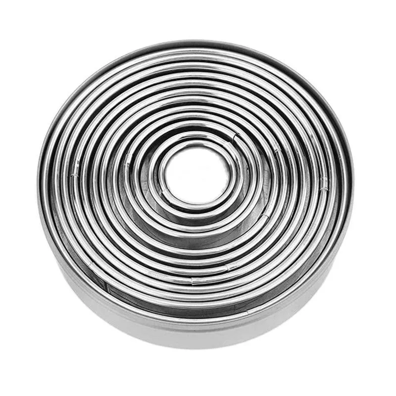 Stainless Steel Pottery Clay Tools Round Ceramic Polymer Clay Cutter Molds 12Pcs/Set Handmade Tools