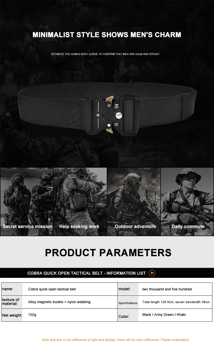 Men's Belt Outdoor Hunting Tactical Multi Function Combat Belts High Quality Nylon Waistband Fashion Male Luxury Waistband mens fabric belts