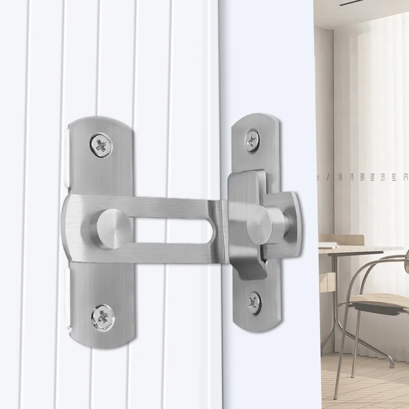 90 Right Angle Door Latch Stainless Steel Door Lock Bolt for Barn Sliding Flip Buckle Household Hardware Supplies