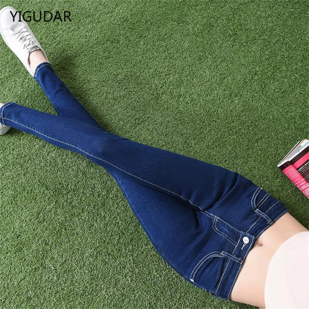 New Women Jeans 2022 Autumn Elastic Pencil Trousers High Waist Ladies Tight Clothing Slim Fit Casual Skinny Denim Pants Women women jeans 2023 summer fashion hollow out cross strap bandage denim pencil pants ladies mid waist sexy lace up hole tight jeans