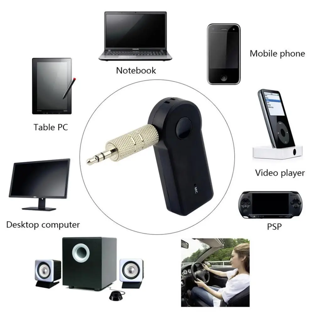 Bluetooth Audio Receiver RYRAProfessional 3.5mm Wireless Bluetooth Receiver Audio Music Adapter Bluetooth 3.0 Aux Receptor