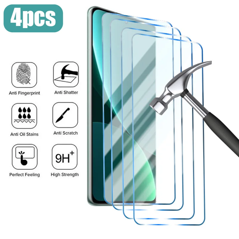 

4PCS Tempered Glass for Poco F5 X5 X3 M4 X4 F2 Pro Screen Protector for Poco F3 F4 X4 GT M5S M5 M3 M4 Pro 5G X3 NFC Glass
