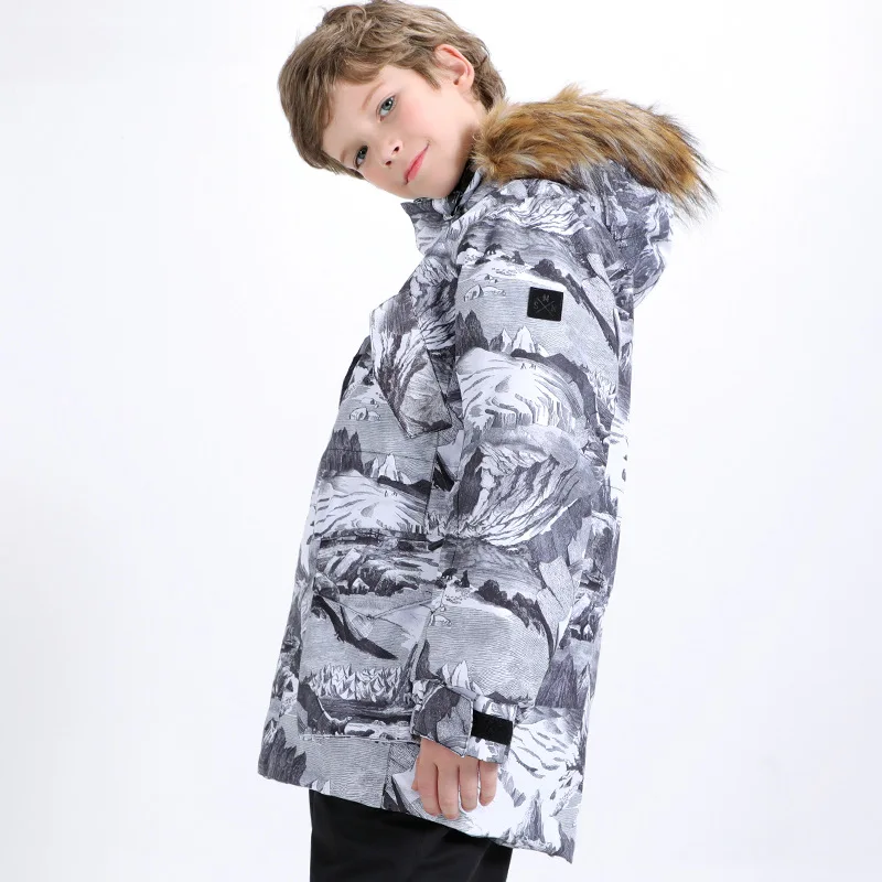 GSOU SNOW Children Hoodie Ski suit Winter Warmth Snow Coats Windproof Waterproof keep warm Outdoor Girls Snowboard Ski jackets