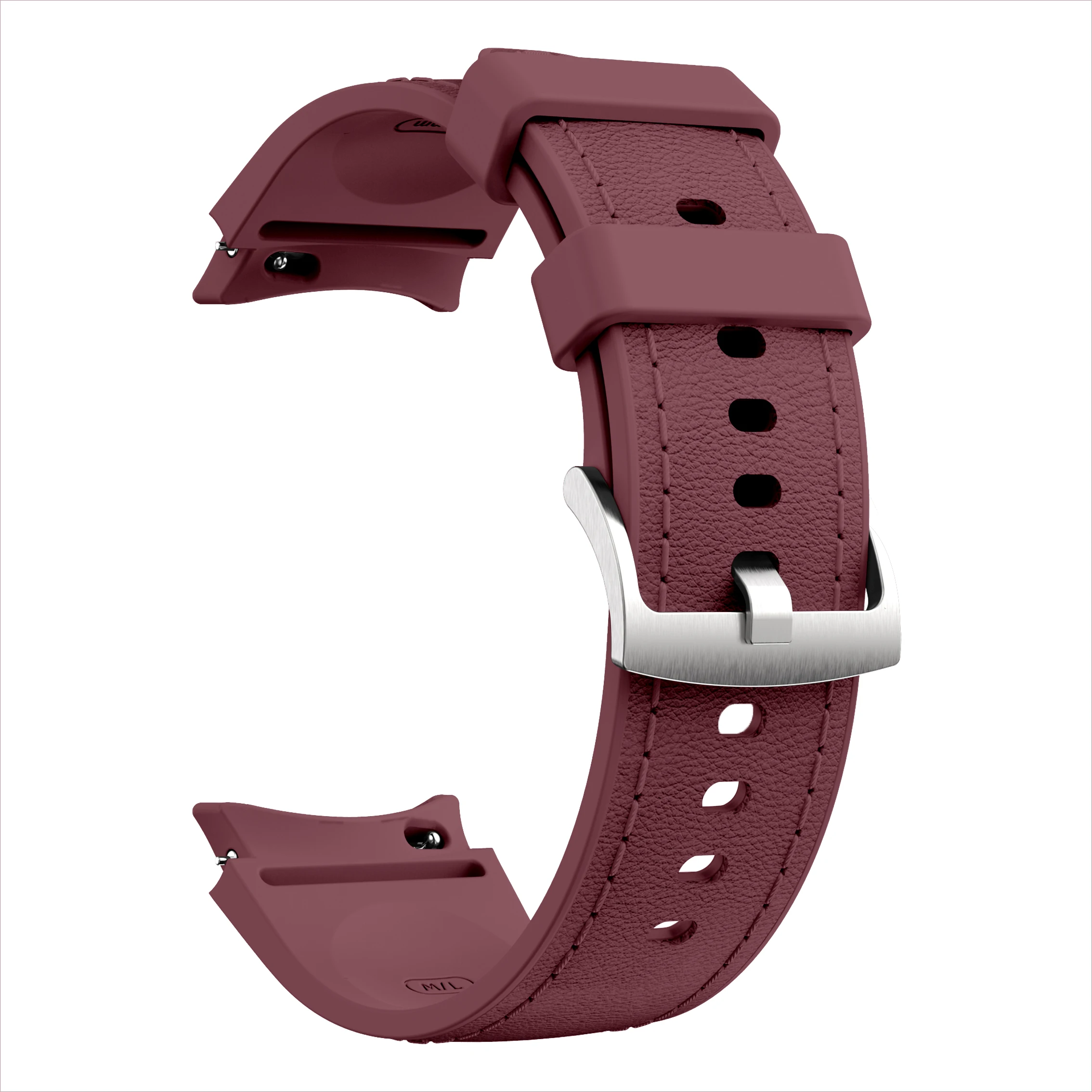 Elegant Silicone & Leather Watch Strap Bracelet, 40mm-47mm