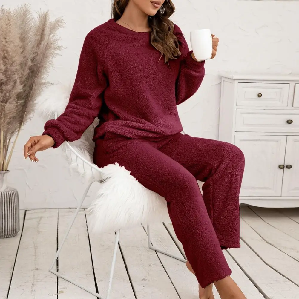 Women Pajamas Set Women Pajama Suit Cotton Pajamas Set Purple Flannel Women Pajamas Sets Autumn Winter Long Sleeves Long Pants Casual Sleepwears Soft Pijamas Comfy Pyjamas Cozy